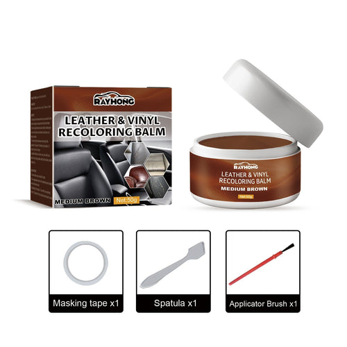 🧴 Leather & Vinyl Recoloring Balm | Leather Repair Kit for Scratches, Fading & Cracks | 4 Colors Restorer for Car Seats, Sofas, Shoes & Furniture