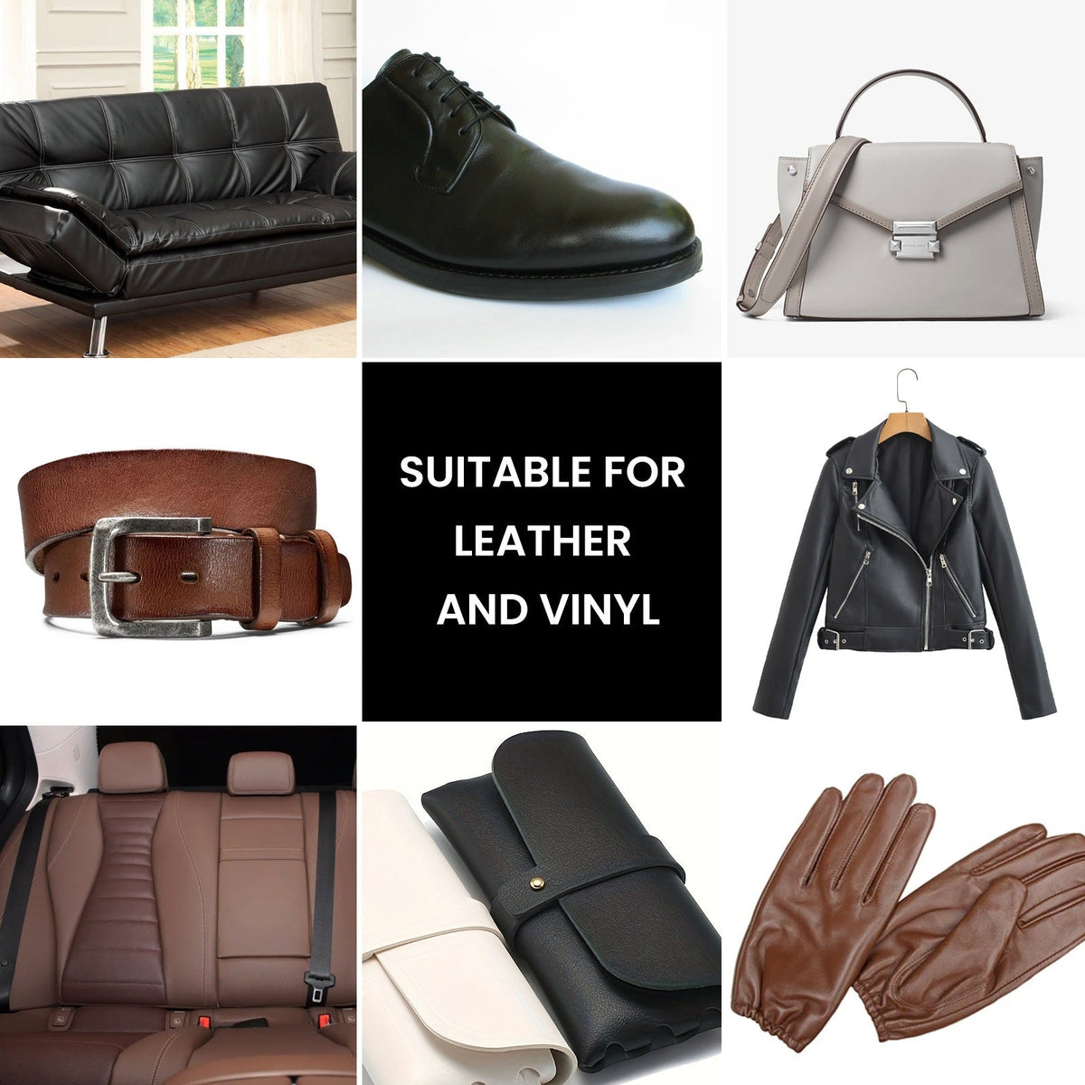 🧴 Leather & Vinyl Recoloring Balm | Leather Repair Kit for Scratches, Fading & Cracks | 4 Colors Restorer for Car Seats, Sofas, Shoes & Furniture