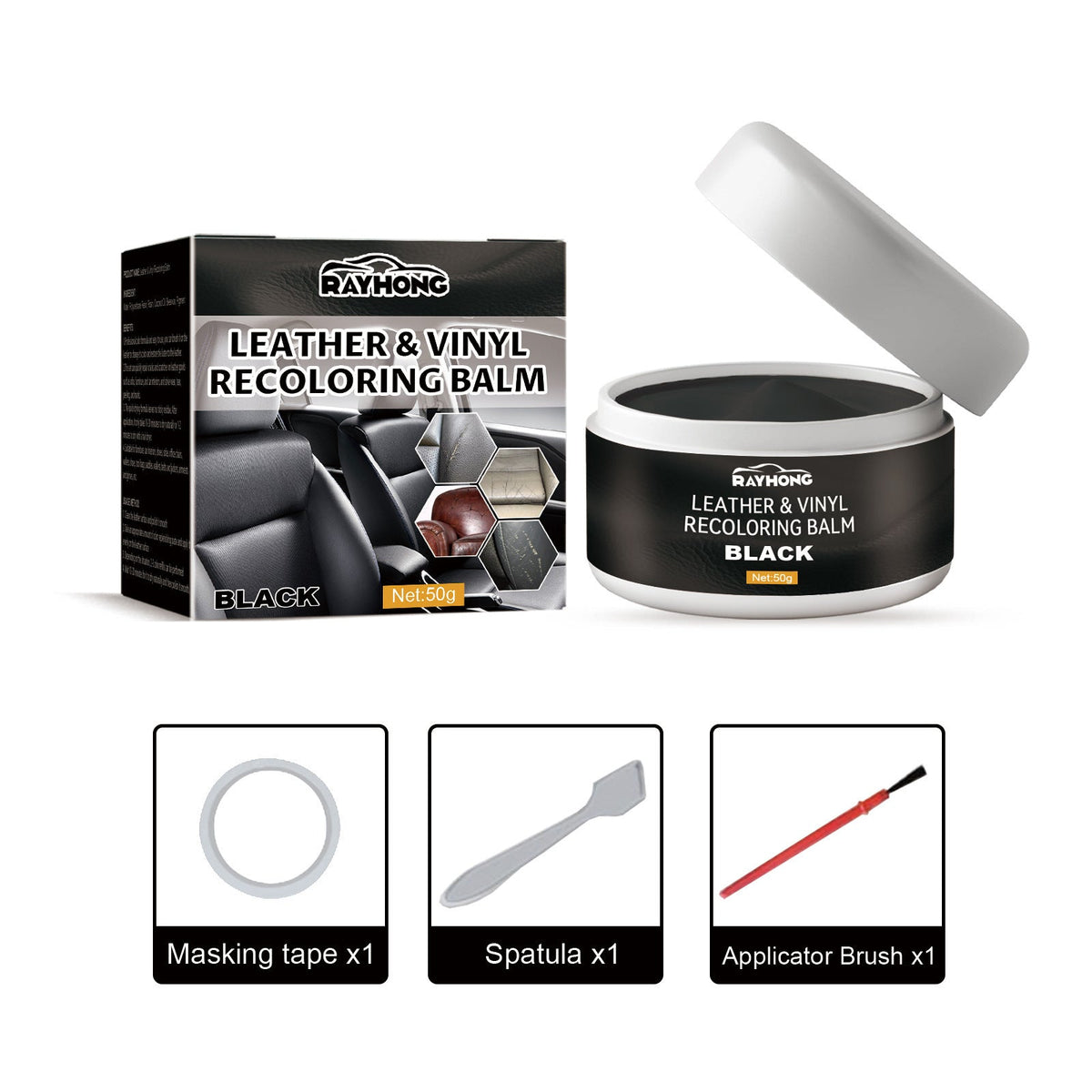 🧴 Leather & Vinyl Recoloring Balm | Leather Repair Kit for Scratches, Fading & Cracks | 4 Colors Restorer for Car Seats, Sofas, Shoes & Furniture